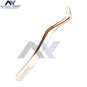 Pinzas profesionales para extensión de pestañas de acero inoxidable logotipo personalizado etiqueta privada puntas de fibra de belleza de alta calidad para uso en cejas - Product Image 4