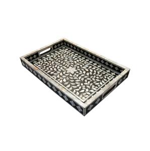 Plateau de service de luxe en nacre I Plateau de service en nacre incrustée Décoration d'intérieur de luxe I Plateau de service de cuisine - Product Image 2