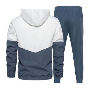 Gran oferta de chándal de poliéster personalizado para hombre, chaqueta y pantalones de chándal con cremallera de patrón sólido para deportes de invierno, conjunto de Jogger de dos piezas - Product Image 6