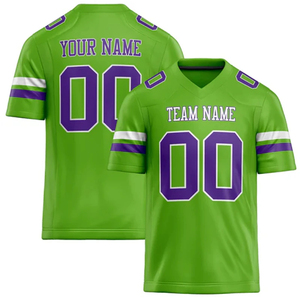 Camiseta de rugby personalizada DIY cuello en V neón verde deportes camiseta suelta secado rápido equipo uniformes fútbol americano Jersey - Product Image 2