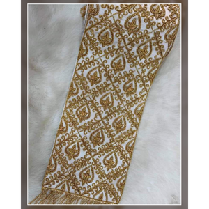 Aziza ผ้าคอตตอนปักสีทองงาช้างพร้อมสายรัดด้านหลัง - Product Image 1