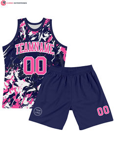 Uniforme de basket-ball de sublimation de col rond fluide noir blanc et blanc personnalisé - Product Image 5