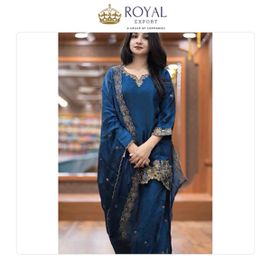 Nouvelle collection traditionnelle Sharara de mariage et de fête Wear Heavy Georgette Top Bottom et Dupatta au meilleur prix - Product Image 6