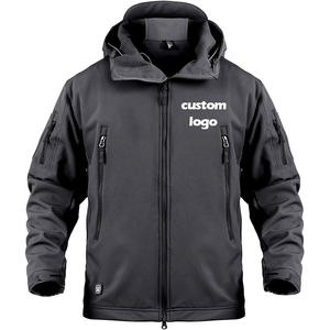 Chaquetas de invierno tácticas Softshell personalizadas para hombre, sudaderas con capucha impermeables con cremallera, abrigos de lana para senderismo y ropa de abrigo informal - Product Image 3