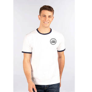 DADA Wears T-shirt à col rond uni personnalisable pour homme, en coton 100% léger de qualité supérieure, tricoté vintage, contrasté - Product Image 6