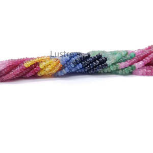 Perles de saphir arc-en-ciel facettées rondes multi-pierres précieuses faites à la main de 3-4 mm, rubis jaune bleu naturel pour la fabrication de bijoux, certifiées IGI - Product Image 6