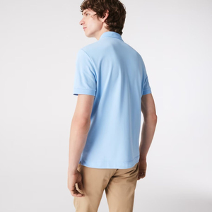 Polo de piqué de algodón elástico verde bosque con logotipo bordado personalizado de primavera y otoño de ajuste Regular 100% con oculto - Product Image 2