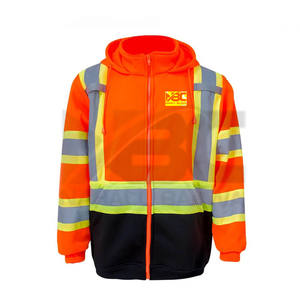 Sweat-shirt à capuche à manches longues pour les travailleurs de la construction Sweat-shirt haute visibilité ignifuge Ruban réfléchissant Logo personnalisable Sécurité - Product Image 1