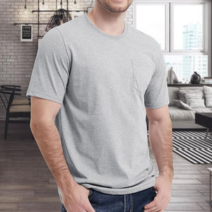 Camiseta de bolsillo informal de algodón 100% antiarrugas de alta calidad para hombre, camisetas ajustadas transpirables de tela de punto duradera - Product Image 1