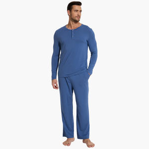 Conjuntos de Pijamas de Bambú Viscosa para Hombre, Personalizados OEM ODM, 2 Piezas, Manga Larga, con Bolsillos, Ecológicos, Sostenibles y de Lujo - Product Image 2