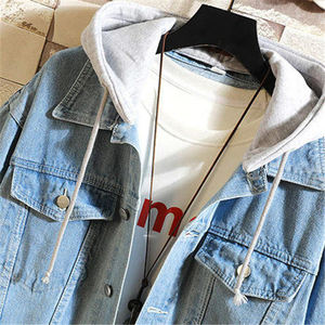 แจ็กเก็ตผ้ายีนส์วินเทจของผู้ชายผ้าเฮฟวี่เวทระบายอากาศได้ดีมีลายโลโก้ออกแบบได้ตามต้องการสำหรับฤดูหนาว - Product Image 2