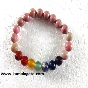 Gemstone Handmade 7 Chakra <b>Bracelets</b> Natural Rudrasksha Gemstone <b>Crystal</b> Quartz <b>Healing</b> Reiki Semi-Precious Stone Crafts on Sale - Product Image 6
