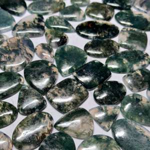 Moss Agate Gemstone Venta al por mayor Natural Moss Agate Beautiful Agate Gemstone para la fabricación de joyas - Product Image 6