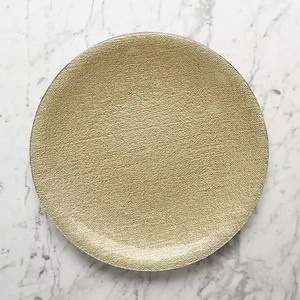 Plato para servir comida de ratán real creativo, hecho a mano, plato cargador de latón y Metal de la mejor calidad, platos de cena de estilo de diseño moderno para Hotel - Product Image 1