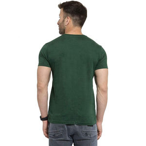 Camiseta de manga corta con cuello redondo informal para hombre, Jersey de alta calidad, 100% de algodón, secado rápido, personalizable, Color sólido, teñido liso - Product Image 3
