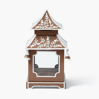Lanterne Pagode en Métal Peinte à la Main de Qualité Créative, Porte-Bougie de Table, Porte-Bougie Tealight, Décoration d'Intérieur pour la Décoration de Jardin