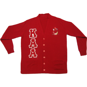 Fraternity ZPB Custom Knitted Cashmere Sorority <b>Cardigan</b> V-Neck Varsity Chenille Crest Logo Winter Casual Style Front Button - Product Image 4