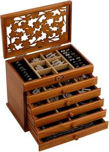 กล่องเครื่องประดับทำจากไม้ทรงสี่เหลี่ยมกล่องเก็บของกล่องใส่ของขนาดเล็กลายวอลนัทหรูหราโลโก้ออกแบบได้ตามต้องการ - Product Image 6