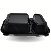 2 bölme ve yeniden kullanılabilir % yemek kabı Microwavable PP BPA içermeyen malzemeler dikdörtgen şekli