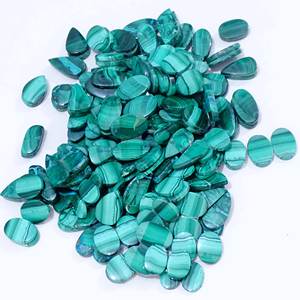Malachite naturelle paire de pierres précieuses en vrac prix de gros Top qualité Malachite Cabochon paire de pierres précieuses en vrac pour la fabrication de bijoux - Product Image 1