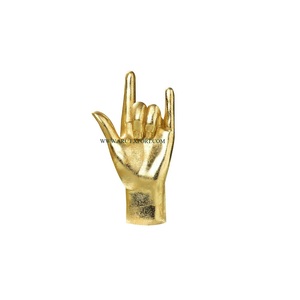 Hand Gesture Designer Sculpture Top Selling Gold Color Positive Vibes Objects for Tabletop Office and Home Decor Gifting Usage - Product Image 1