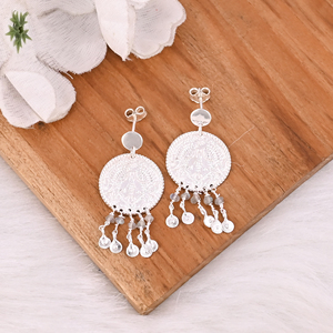 Pendientes Personalizados de Plata de Ley 925, Chapados en Plata, con Dijes Lisos, Joyería para Mujer, para Regalo - Product Image 2