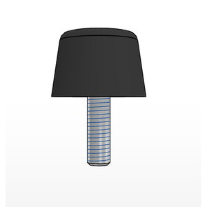 K0575 บัฟเฟอร์ยางธรรมชาติเหล็กดำ เกลียวภายนอกทรงกรวย M06X18 25 มม. x 17 - Product Image 3