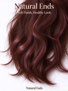 Peluca de Cabello Humano 100%, Color Castaño Rojizo, Ondas Largas en Capas, Estilo Liso a Ondulado, para Uso Diario - Product Image 5