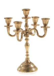 Handmade Luxury Finish Metal <b>Candelabra</b> 5-Candle Decorative Wedding Centerpiece with Candle Jars Wedding Decor - Product Image 2