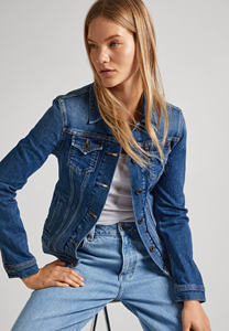 Chaqueta vaquera azul personalizada para mujer, chaqueta vaquera con bolsillos en el pecho y cierre de botones diseñada para mujer, para comodidad en todas las estaciones, venta al por mayor - Product Image 2