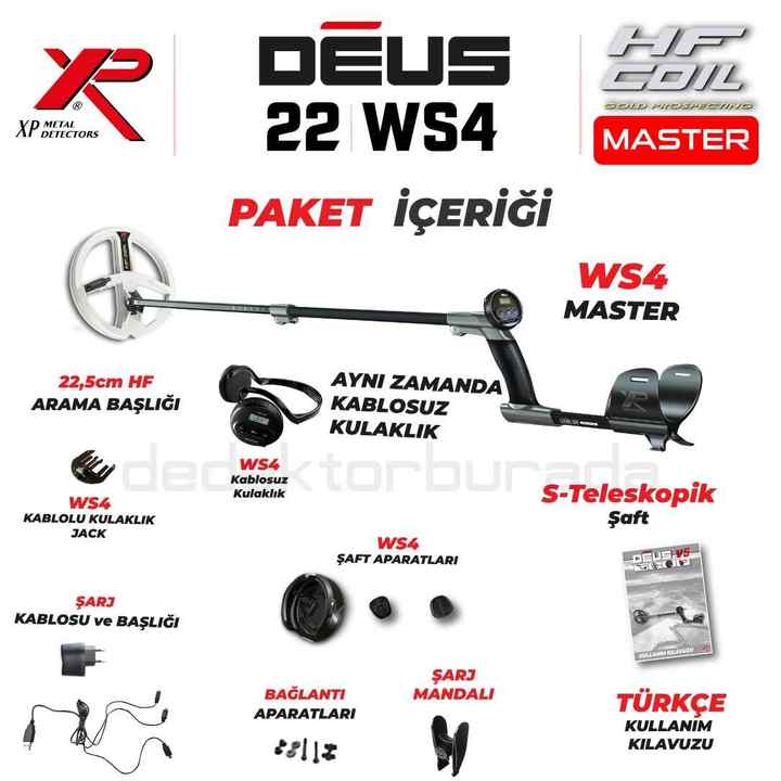 Deus Detector - 22.5cm HF Head, WS4 Master