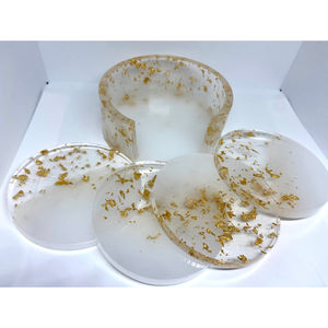 Juego de 4 posavasos de acrílico de forma cuadrada, alfombrillas y almohadillas de mesa más vendidas, posavasos de acrílico transparente de tamaño personalizado de diseño clásico - Product Image 4