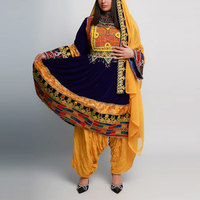 Robe afghane à manches longues pour femmes de Style High Street avec robe Kuchi afghane brodée de la saison des mariages Dupatta