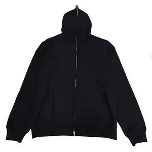 Sudadera con capucha y cremallera de patrón sólido de estilo de invierno para hombre Diseño de tendencia y secado rápido Directo de fábrica MOQ bajo Técnicas teñidas lisas - Product Image 1