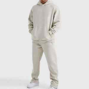 Custom Made Men's Streetwear <b>Oversize</b> <b>Jogger</b> Tracksuit Baggy Triple Zip up Hoodie with Rhinestone for Winter - Product Image 1