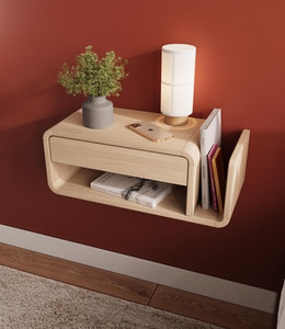 Hot Selling Solid Mango Floating Nightstand Handmade <b>Wall</b> <b>Mounted</b> Hanging Apartment School Hospital Warehouse Workshop - Product Image 2