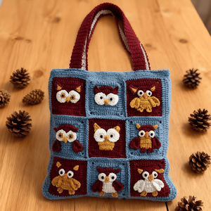 Bolso de Mano Tejido a Crochet de Algodón, Diseño Geométrico, Estilo Bohemio, Gran Capacidad, Cierre de Cremallera, Dos Asas, Térmico, Novedoso - Product Image 6