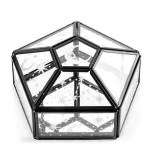 Mini Vitrina Decorativa para Joyería, Caja de Metal Negro y Vidrio para Guardar Accesorios y Joyas - Product Image 1