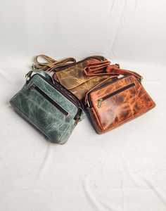 Nueva llegada Venta caliente Nueva moda Crossbody bolsos de hombro Full Grain cuero genuino cremallera bolsos Sling bolsos para mujeres - Product Image 4