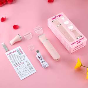 Tondeuse intime 2 en 1 indolore, tondeuse bikini, rasoir électrique rechargeable avec lames en céramique pour femmes, utilisation humide ou sèche - Product Image 1