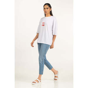 Top Corto de Punto para Mujer, Informal, Holgado, 100% Algodón con Spandex, Antiarrugas, Transpirable, para Invierno, OEM ODM - Product Image 4