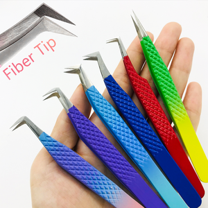 Nouveau diamant saupoudré pointe pince à épiler diamant poignée Extension de cils pince à épiler pointe enduite marque privée - Product Image 5