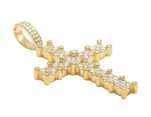 Hip hop Iced out moissanite kim cương Chéo Vòng cổ với S925 Sterling Silver bạc tùy chỉnh Mặt dây chuyền - Product Image 2