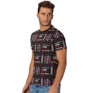 Vente en gros T-shirt à manches mi-longues pour homme 100% coton imprimé sur toute la surface, col rond, tenue de rue décontractée personnalisée avec service OEM - Product Image 3