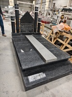 Pierre tombale en granit noir, pierre tombale musulmane en granit, design graphique personnalisé en granit G654 moderne pour monuments extérieurs
