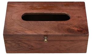 Caja de pañuelos de madera hecha a mano con decoración de tiras de latón Caja de pañuelos de madera hecha a mano de primera calidad para uso en hoteles y restaurantes - Product Image 5