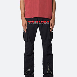 กางเกงวอร์มผ้าฝ้ายขากว้างระบายอากาศได้ดีสำหรับผู้ชายกางเกงใส่ทำงานแบบหลวมพอดีกับกระเป๋าของ100% - Product Image 1