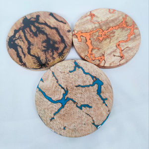<b>Wood</b> and Resin Coasters Durable Handcrafted Drink <b>Mats</b> Smooth Finish Ideal for Dining <b>Table</b> Coffee Mugs Tea Cups and coasters - Product Image 1
