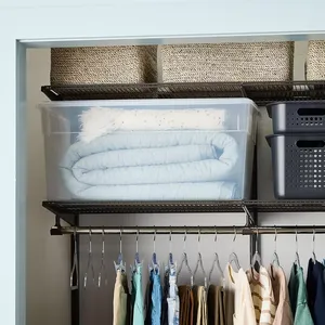 Cajas tapa nuevo plástico debajo de la cama contenedores de almacenamiento plegables apilables caja organizador de ropa plástico - Product Image 2