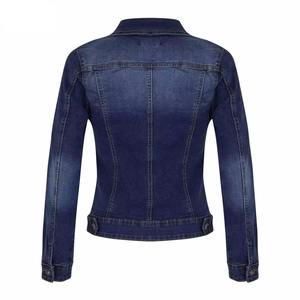 Chaqueta vaquera con acento de piel desgastada para mujer de moda 2025 equipada con decoraciones de encaje de cristal para todas las estaciones-Relleno de algodón - Product Image 2